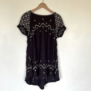 free people, beaded purple baby doll dress